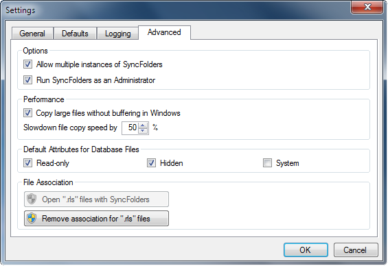 SyncFolders settings 2...